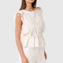 Rose Ruffle-Sleeve Top