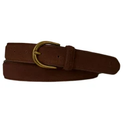 Round Buckle Suede Belt