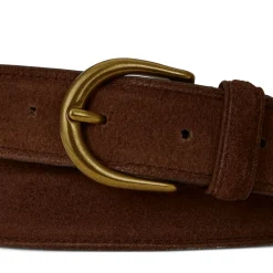 Round Buckle Suede Belt