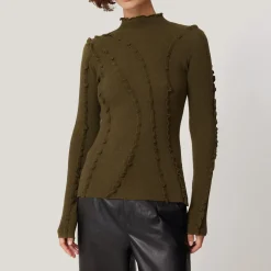 Ruffle Turtleneck Sweater