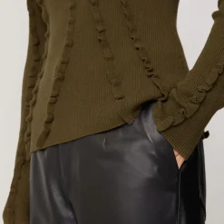 Ruffle Turtleneck Sweater