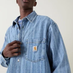Rylan Stripe Logo Denim Overshirt