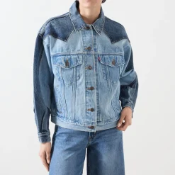 90s Western Two-Tone Denim Jacket