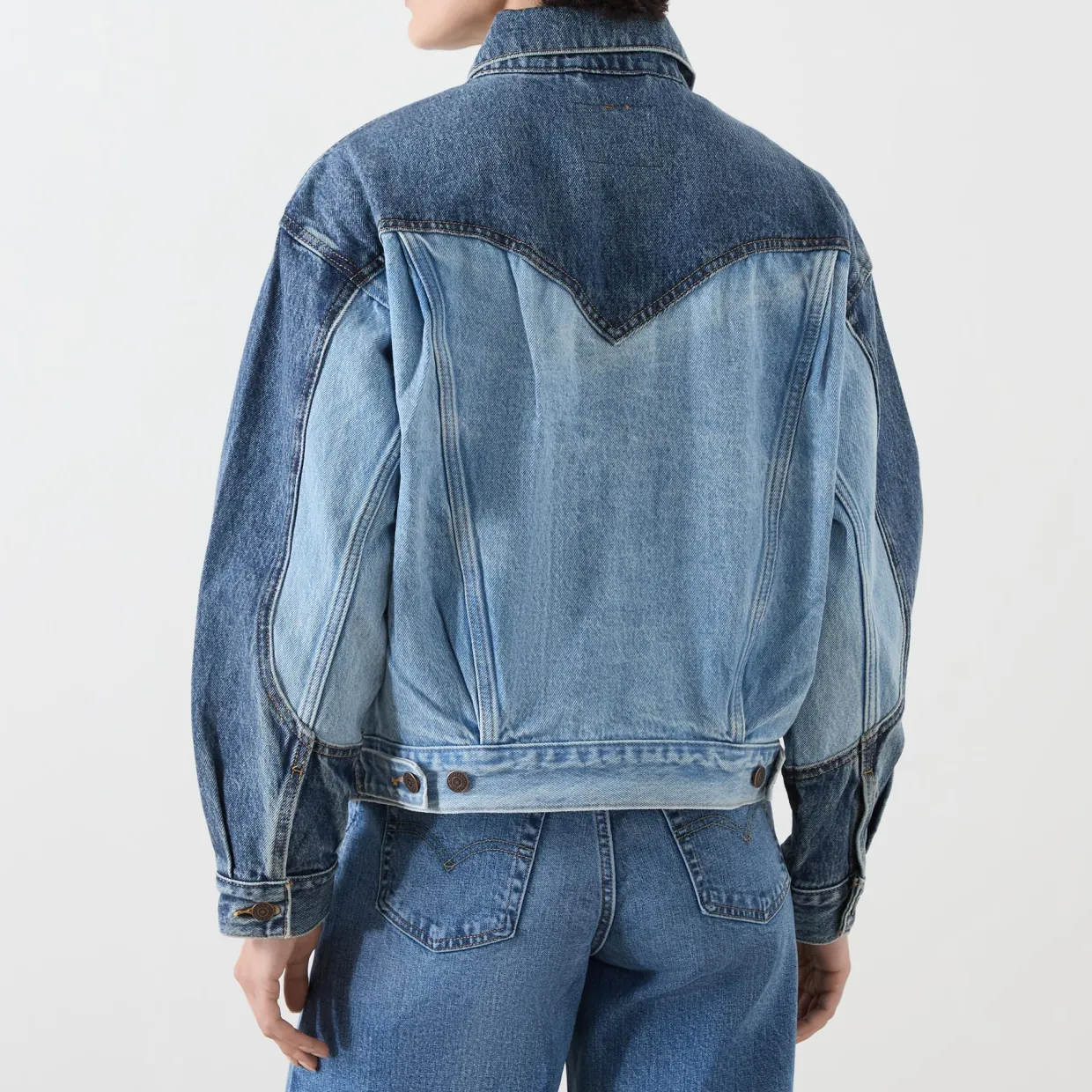 90s Western Two-Tone Denim Jacket
