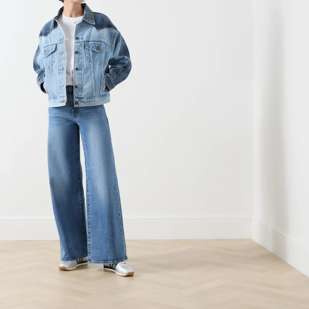 90s Western Two-Tone Denim Jacket