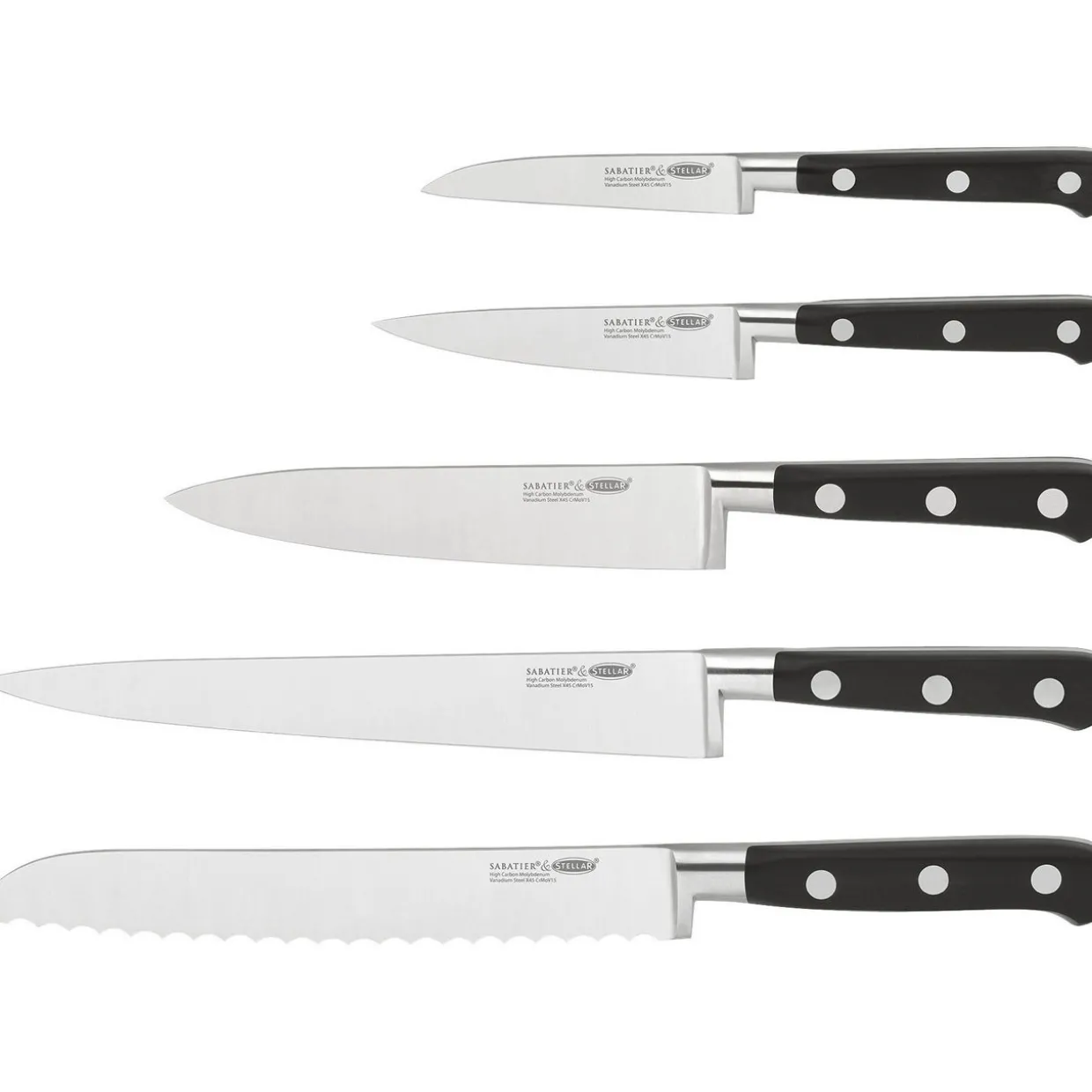 Sabatier IS Five-Piece Knife Block Set Black