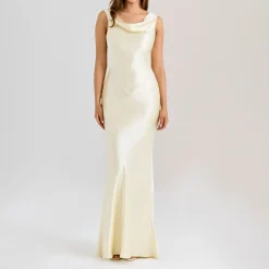 Safaira Draped Open Back Gown