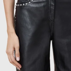 Saige Studded Leather Trousers