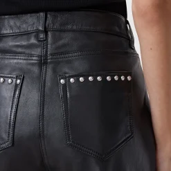 Saige Studded Leather Trousers