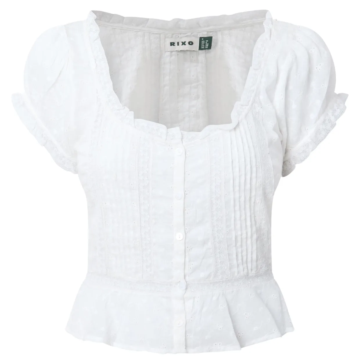 Sandi Pintuck Embroidered Blouse