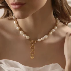 Sappho Large Baroque Pearl Necklace