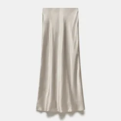 Satin Slip Flared Skirt
