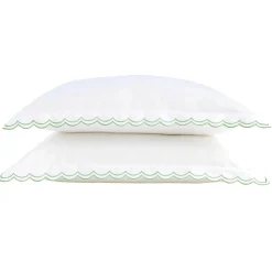 Scallop Edge Oxford Pillowcase Pair Matcha