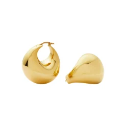 Sculptural Chubby Dome Medium Hoop Earrings