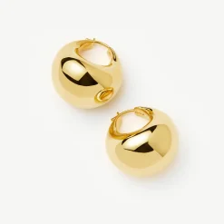 Sculptural Chubby Dome Medium Hoop Earrings
