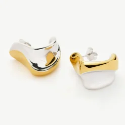 Sculptural Molten Medium Hoop Earrings
