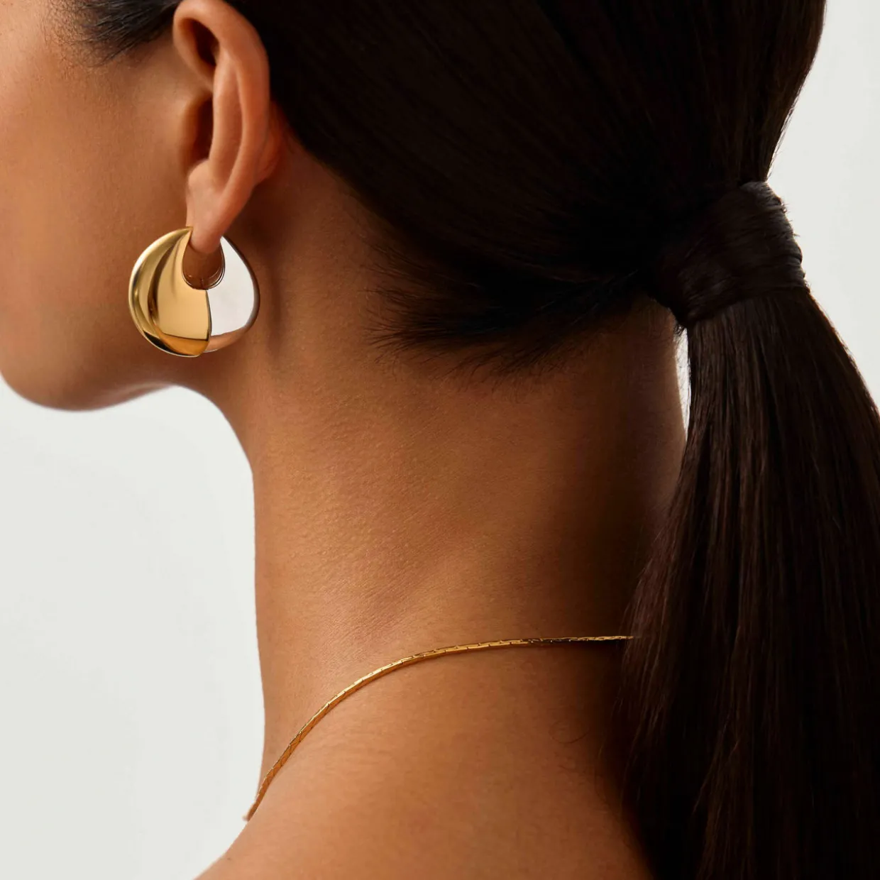 Sculptural Pebble Large Hoop Earrings