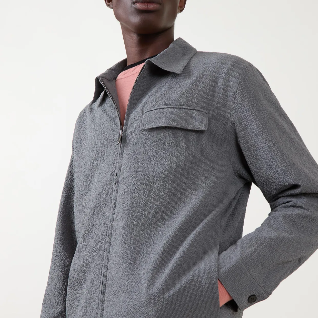 Seersucker Pocket Overshirt
