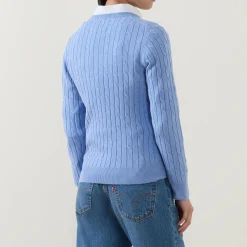 Shield Logo Cable Knit Sweater