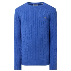 Shield Logo Cable Knit Sweater