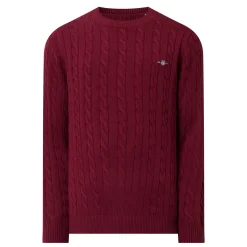 Shield Logo Cable Knit Sweater