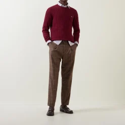 Shield Logo Cable Knit Sweater