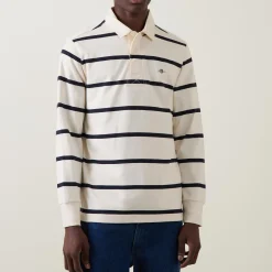 Shield Logo Striped Rugby Sweatshirt