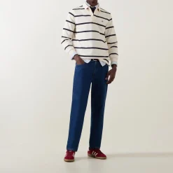Shield Logo Striped Rugby Sweatshirt