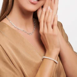 Silver Pearls Bracelet