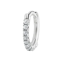 Single Hoop Earring White Stones