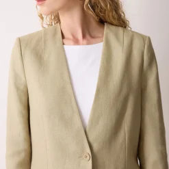 Single-Breasted Edge-Edge Blazer