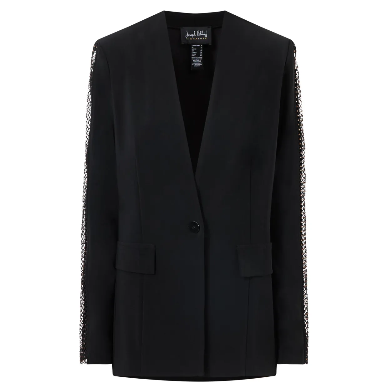Sleeve-Embellished Single-Breasted Blazer