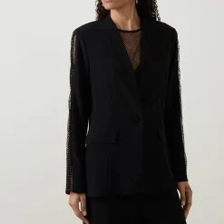 Sleeve-Embellished Single-Breasted Blazer