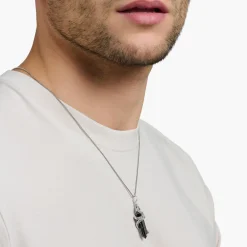 Snake & Crystal Sterling Silver Pendant