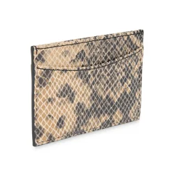 Snake Print Leather Cardholder