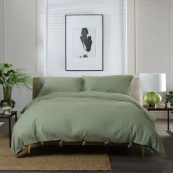 Soft Textured Duvet Set Green