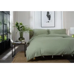 Soft Textured Duvet Set Green
