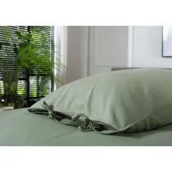 Soft Textured Duvet Set Green
