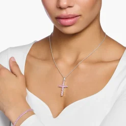 Sparkling Cross Shaped Charm Pendant