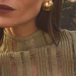 Spiral Dome Oversized Stud Earrings