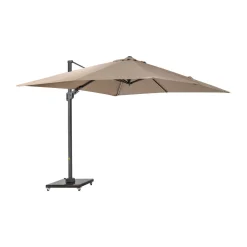 Square Glow Parasol & Cover Taupe 3m