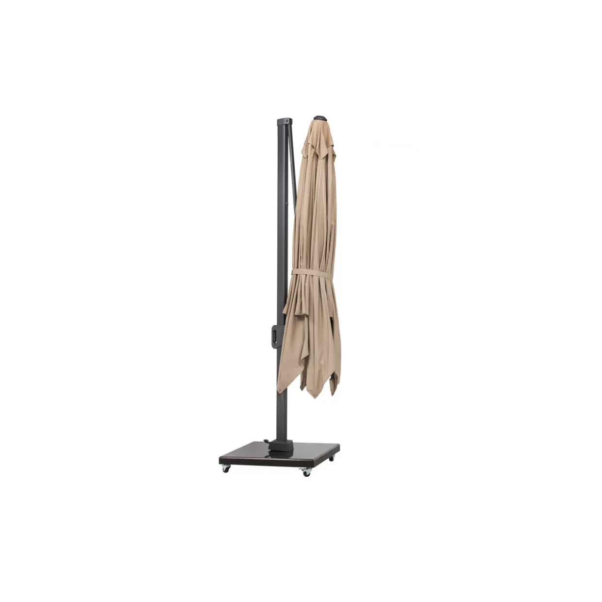 Square Glow Parasol & Cover Taupe 3m