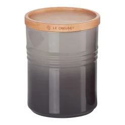 Stoneware Medium Storage Jar With Wooden Lid