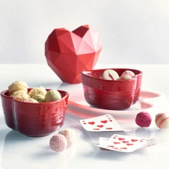 Stoneware Set of Two Heart Ramekins