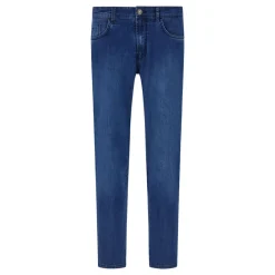 Stretch Denim Straight Leg Jeans