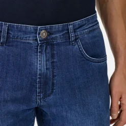 Stretch Denim Straight Leg Jeans