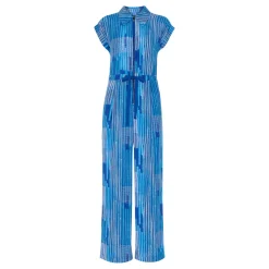Stripe Drawstring Pocket Jumpsuit
