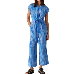 Stripe Drawstring Pocket Jumpsuit