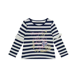 Stripe Embellished Logo Top