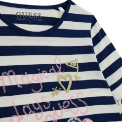 Stripe Embellished Logo Top